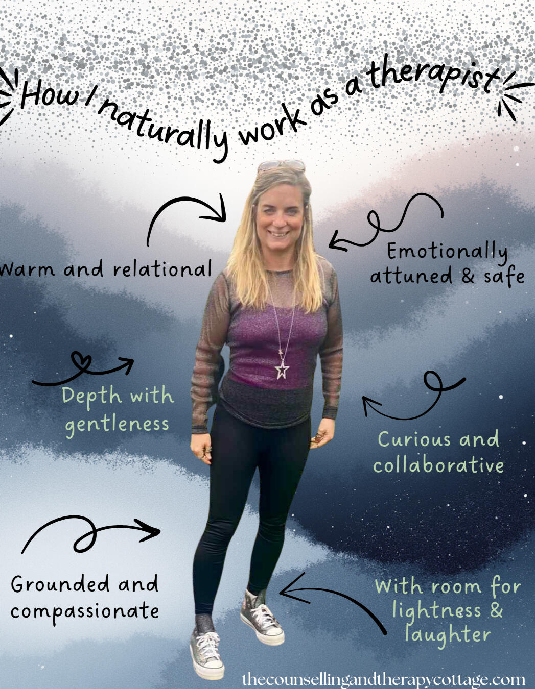 Suzie Pugh, Registered counsellor, CBT therapist, psychotherapist, couples counsellor, and clinical supervisor.